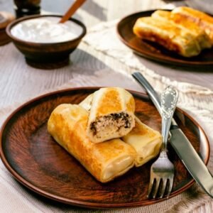 Chicken and Mushroom Crepes