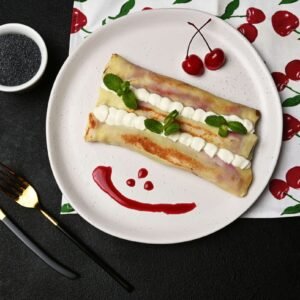 Poppy Seed and Morello Cherry Crepes Frozen